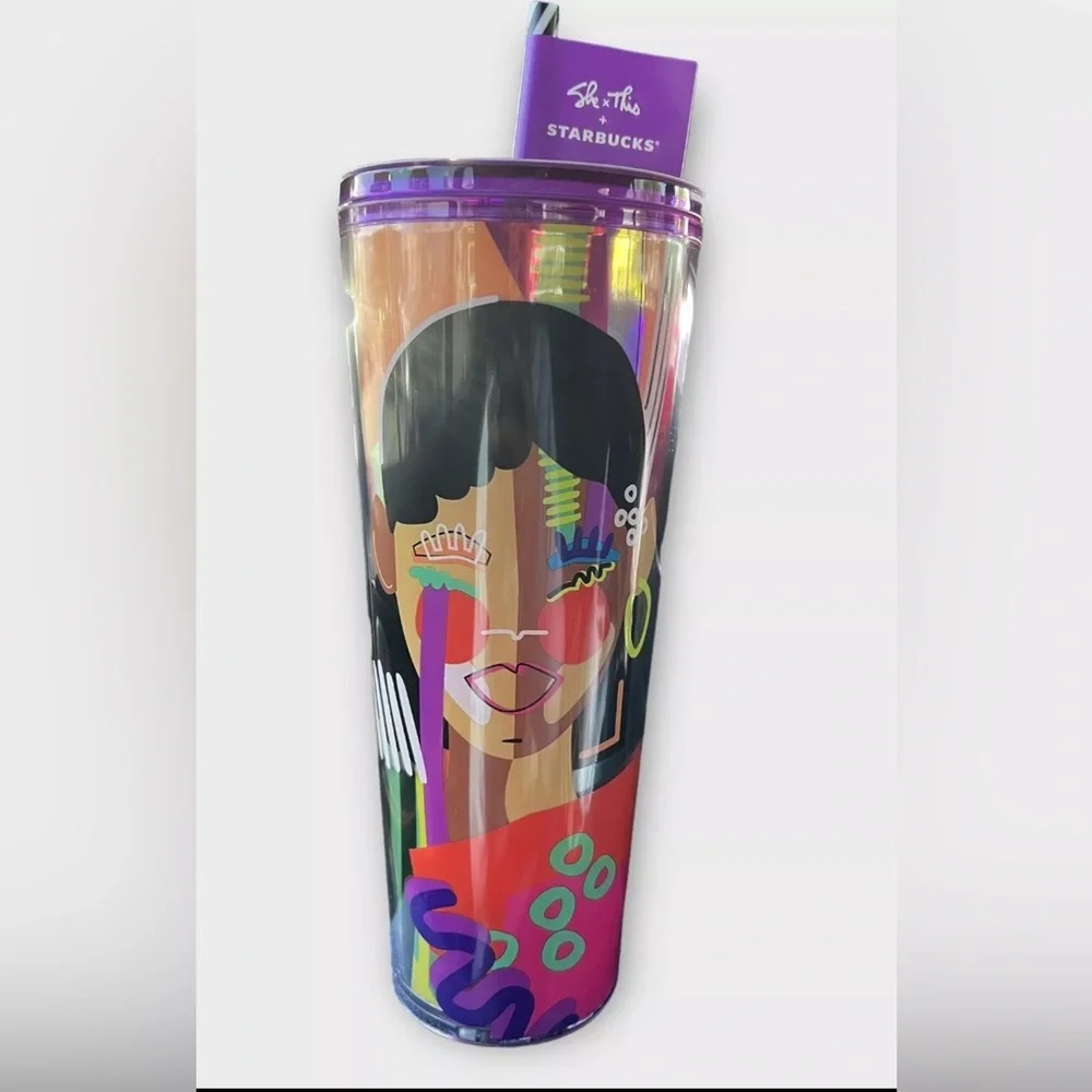 Starbucks X Shae Anthony 2024 ‘She x This’ Graphic Cold Cup 24oz Tumbler - Picture 2 of 7